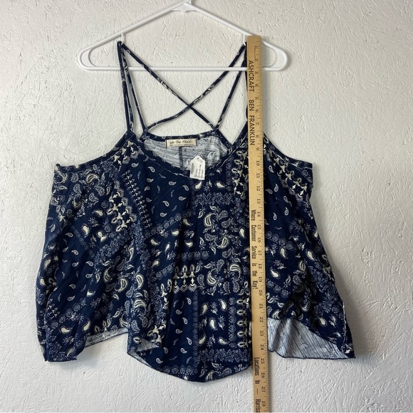 NWT We The Free Women's Size M Blue Hey Girl Bandana Tank Top 100% Cotton - Picture 5 of 9